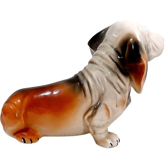 1940 Early Shafford Basset Hound Large Pottery Ceramic Sitting Dog Statue Sir Bo - Picture 3 of 6